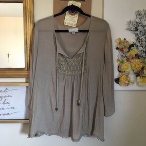 Tan Boho flowy top
